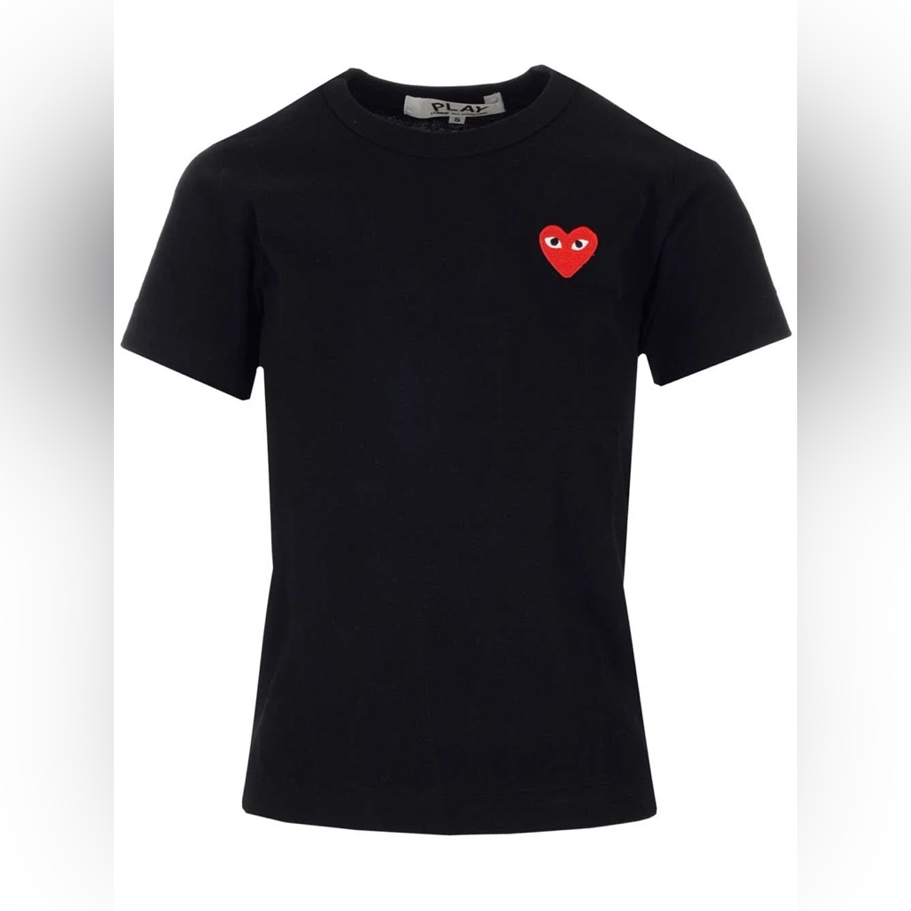 Comme Des Garons Play Heart Logo Embroidered Crewneck